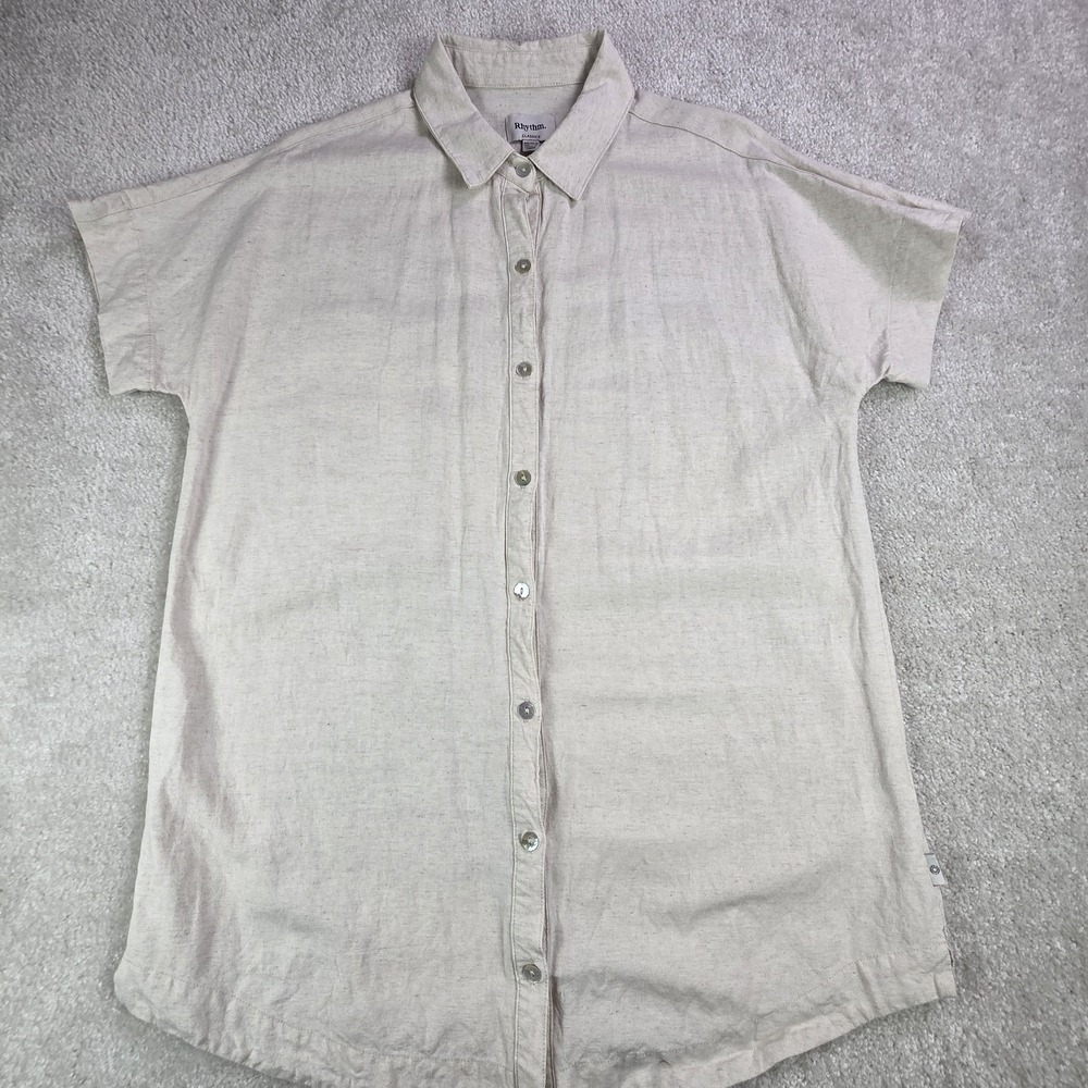 Rhythm Classic Linen Blend Shirt Men's Size M‎ Huckberry Beach Cruise Old Money